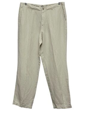 Tommy Bahama‎ Men's Cream Linen & Silk Blend Chinos Resort Vacation Size 36x32